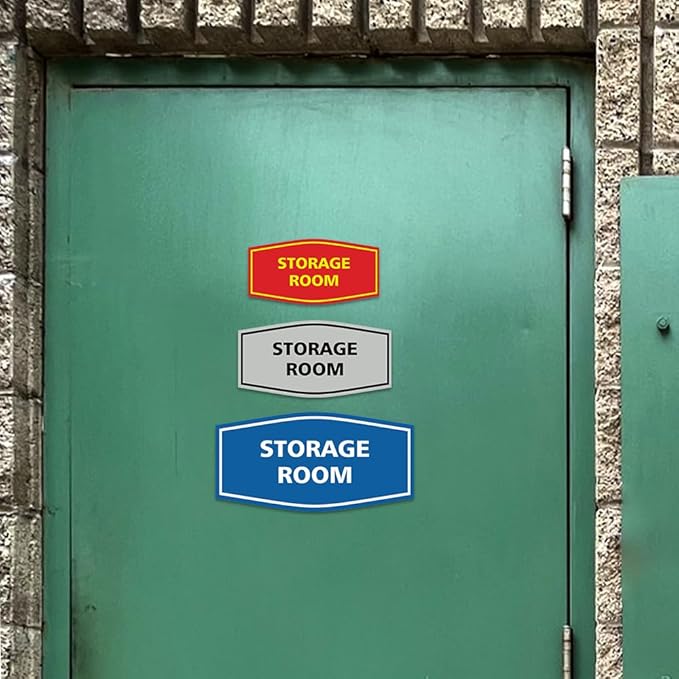 Signs ByLITA Fancy Storage Room Sign (Yellow/Black) - Medium 5 Pack