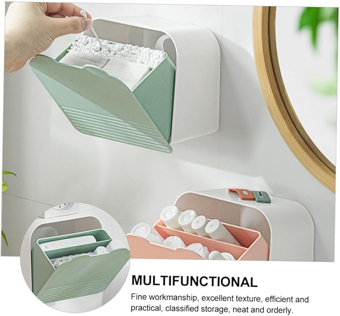 1pc Wall-Mounted Cosmetics Storage Box Multifunctional Sealed Container for Home Organization Lightweight and Design for Tidying up Spaces Tea