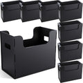 8 Pcs Portable Desktop File, Side Handles, Filing Organizer, Hanging File Folders, Letter Size for Schools Office Home (Black)