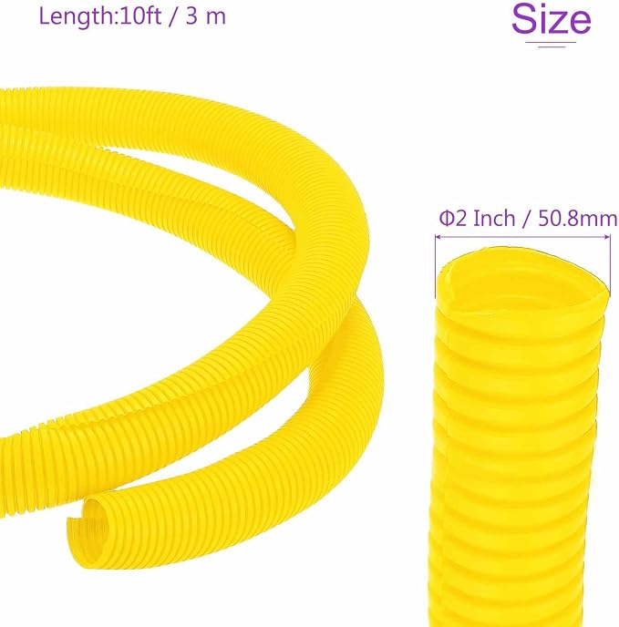 DMiotech 10ft Wire Loom Split Tubing 2 Inch(50.8mm) ID, Cord Protectors from Pet Flexible Conduit Cable Management for Office Home Garden, Yellow