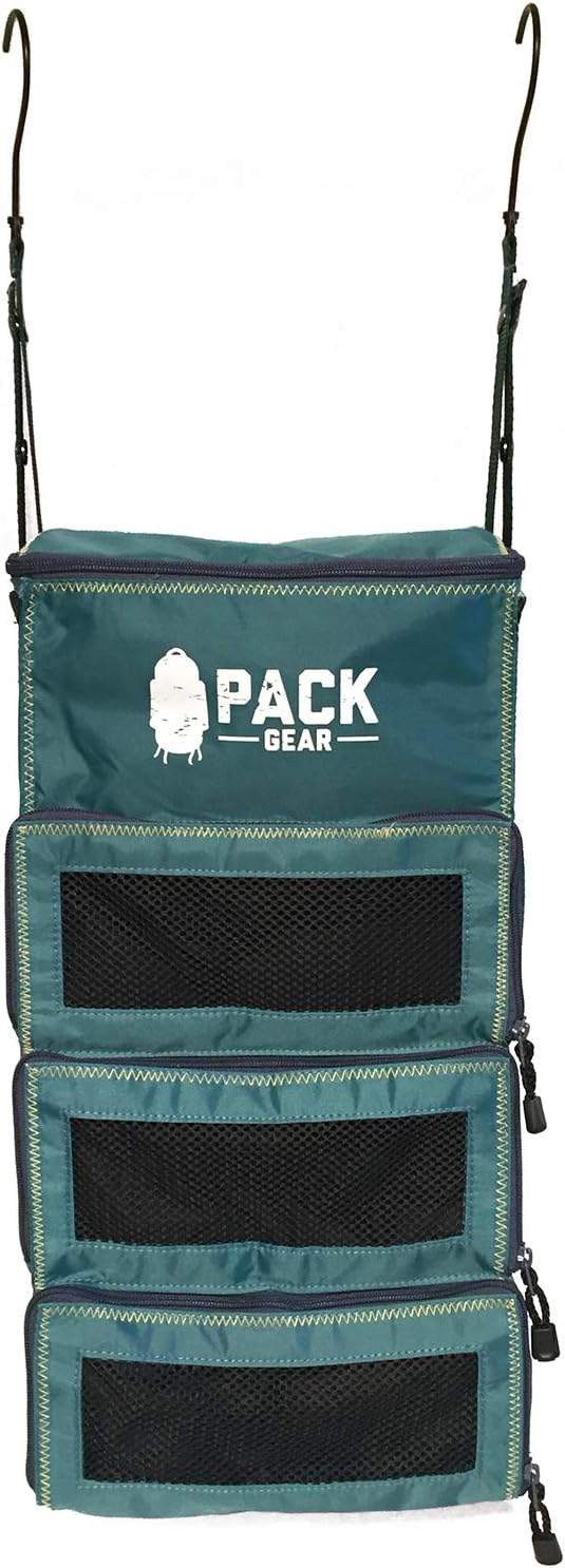 Pack Gear Hanging Carry-On Organizer - Our Standard Hanging Luggage Organizer Fits Any Carry On - Our Packing Cubes For Travel Use Mesh Windows to Make Finding Clothes Easy (Green, S)