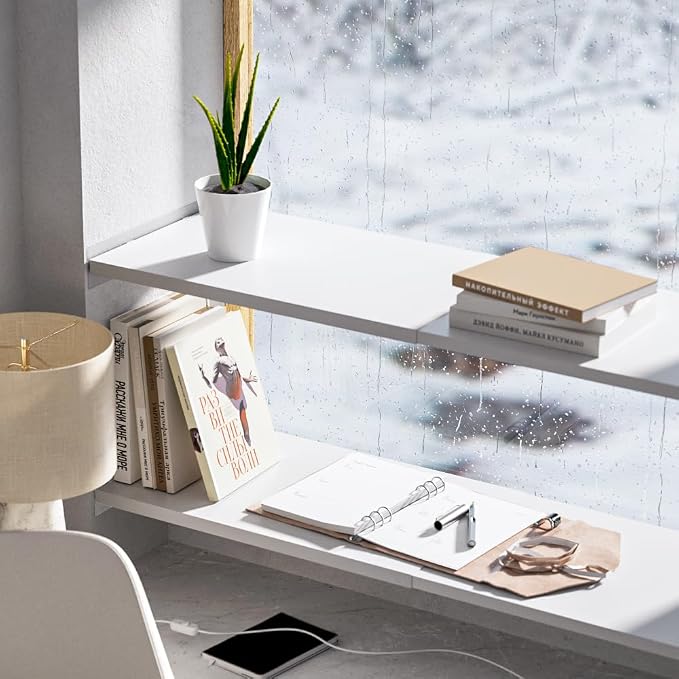 Adjustable Closet Shelves Divider,2 Pack of Expandable Metal Hanging Shelves,Separator for Closet Cabinet Wardrobe Cupboard Bedroom(White,15.8" D x 26"-38" W,2PCS)