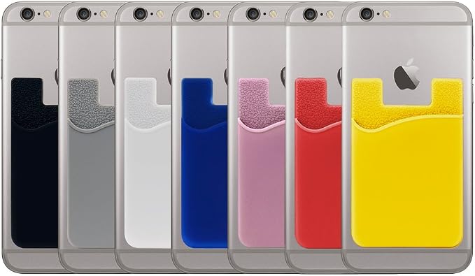 SHANSHUI Phone Credit Card Holder, 3 Pack Strong Sticky Cell Phone Wallet Stick On Card Holder for Phone Case Fits for All Smartphones - Black