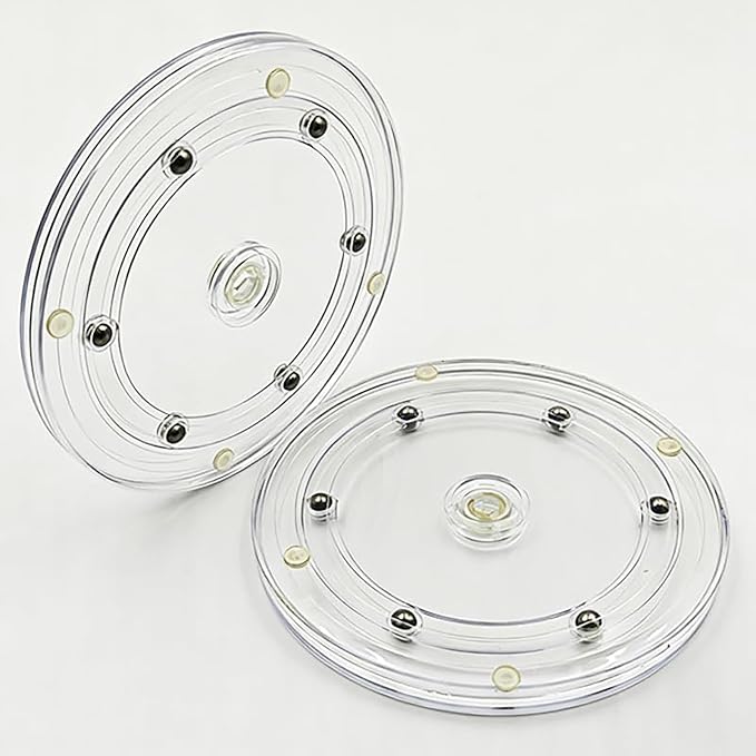 SANGLE SOPFFY 4-Inch Round Acrylic Cookie Turntable with Non-Slip Mat | Cake & Cupcake Decorating Rotary Stand (4Inch-2PC)