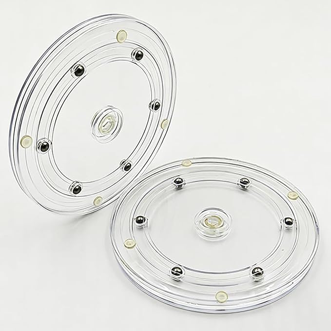 SANGLE SOPFFY 6.4-Inch Round Acrylic Cookie Turntable with Non-Slip Mat | Cake & Cupcake Decorating Rotary Stand (6 Inch-2PC)