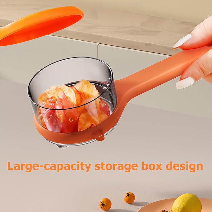 Peeling Knife With Storage Box, Fruit And Vegetable Peeler With Container, Double-Sided Stainless Steel Multi-Function Peeler For Home Kitchen (E-2pcs Green)