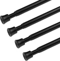 KXLife Tension Curtain Rod Adjustable 28-40 Inch, 4 Pack, Black | No Drilling, Expandable Spring Loaded, Renter Friendly, for Window, Doorway, Kitchen