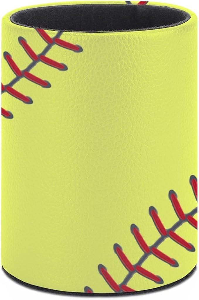 Softball Pen Holder Pencil Cup for Desk Organizer | Cute Makeup Brush Holder PU Multifunctional Office Suppliesfor Decor Home Classroom School