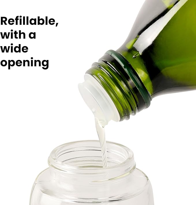 Mistifi Oil Sprayer for Cooking, 150ml Glass Olive Oil Sprayer, Fine Mist Spray Bottle for Air Fryer, Nonstick Frying, Salad, BBQ, Refillable Kitchen Oil Dispenser(150ml Black Head)