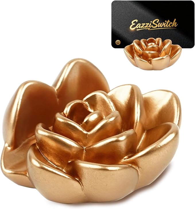Vintage Gold Business Card Holder: Flower Shaped Decorative Desk Display | Vertical Business Card Stand for Women, Display Rack for Photos, Table Numbers, Place Cards, Signs, Notes & Incense Sticks