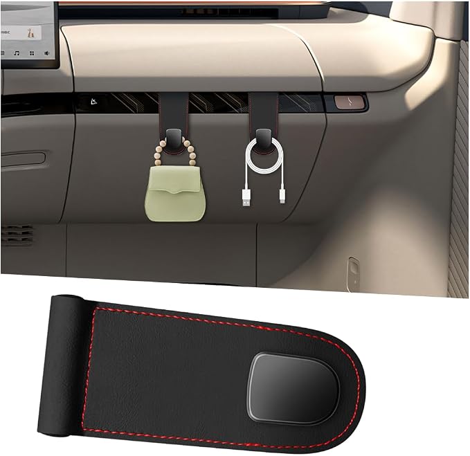 Car Co-Pilot Glovebox Hook, Multifunctional Passenger Seat Glovebox Hanger Organizer for Purse Handbag Umbrella, Auto Interior Glove Box Hanging Storage Hook Holder, Universal Fit (Black)