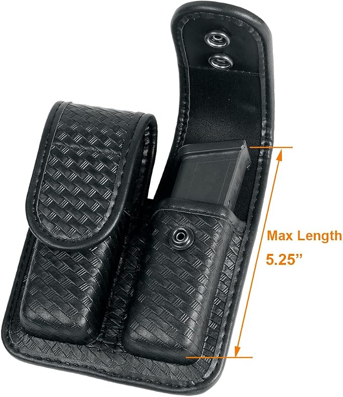 Molded Double Mag Pouch Holster with Double and Single Stack Magazines .380, 9mm & 40 Cal for S&W M&P Ruger Glock Walther H&K