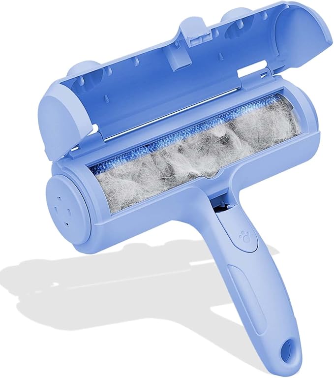 ACE2ACE Pet Hair Remover, Reusable Lint Roller for Cat and Dog Hair, Blue | Self Clean Cat Hair Remover with Dust Bin, Dog Hair Remover for Couch, Furniture, Carpet, Sofa and Bedding