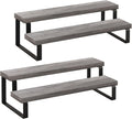 YINMIT Wooden Display Riser Stand, Tiered Perfume and Cologne Organizer Stand, 2 Tier Spice Rack Organizer, Rustic Display Shelf for Candles (2 Tier,2Pack,Grey)