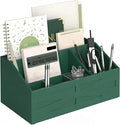 Wood Mail Organizer Countertop,Farmhouse Desk and Kitchen Countertop Storage, Letter Sorter, Desk Mail and Bill Organizer, Desktop File and Paper Holder (Green)