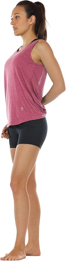 icyzone Women's Open Back High Neck Workout Athletic Gym Tank Tops