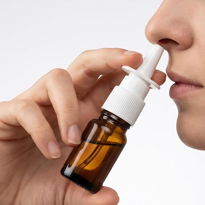6 Pack 10ml Glass Nasal Spray Bottles Mist Sprayer, Travel Sized Empty Refillable Sprayers Nasal Cleanser, With Funnels (10ml (6pcs))