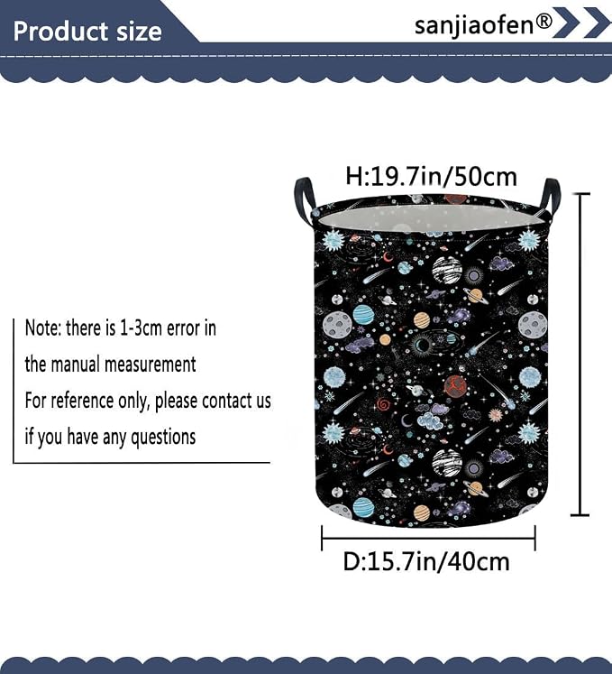 Moon and Stars Laundry hamper Baby Laundry Hamper Collapsible Canvas Waterproof Storage Bin for Kids Clothes Organizer Basket Clothes hamper Star Room Decor(Moon)