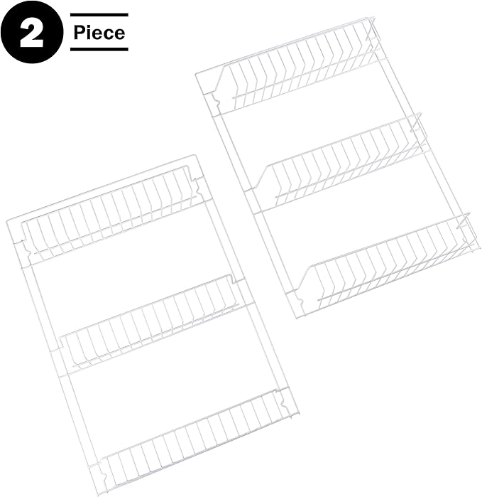 Lavish Home Powder Coated Steel Closet Organizer, 6-Tier Shelves, Over the Door Pantry Organizer, with Adhesive Hooks, White