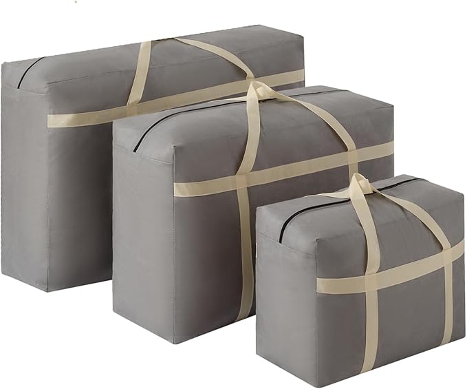 4 Pack 230L Extra Large Moving Bags with Zippers & Carrying Handles, Heavy-Duty Storage Tote Moving Boxes for Space Saving(brown, 4Pack*230L)
