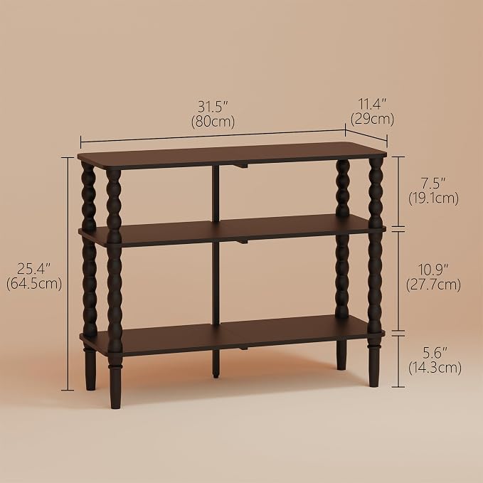 Veegle Shoe Rack,3 Tier Shoe Organizer Shelves,End Side Table,Black | Solid Wood Legs for Closet, Entryway, Garage & Corridor, Easy Assembly