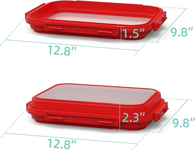 2-Piece Airtight Food Storage Containers Set – Avocado Saver, Onion Keeper, Silicone Kitchen Organizers for Fridge, Reusable & Leak-Proof to Lock in Freshness K05-Pink