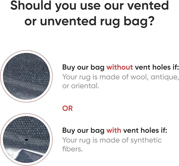 Two Heavy Duty Rug Storing Bags for Packing, Moving and Shipping - Premium USA-made Quality - Tear-Resistant Polyethylene - Waterproof, Dustproof - BPA free - Fits Rugs Up to 9x12 - No Vent Holes