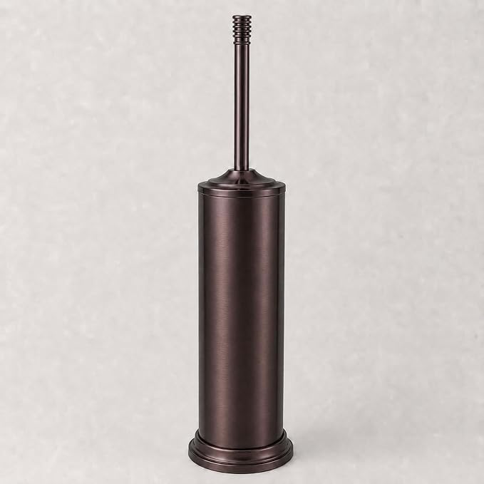 Red Bronze Toilet Brush and Holder Set，Extra Long Handled Toilet Bowl Brush and Holder，Stainless Steel Heavy Duty Toilet Brush for Bathroom,Deep Cleaning Modern Toilet Cleaner Slip Base
