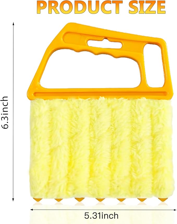 AOCEAN 4 Pcs Blind Cleaner Duster Tool, 7-Finger Dusting Cleaner Tool for Window & Air Vent, Washable Handheld Microfiber Duster Brush for Blinds Dust Dirt