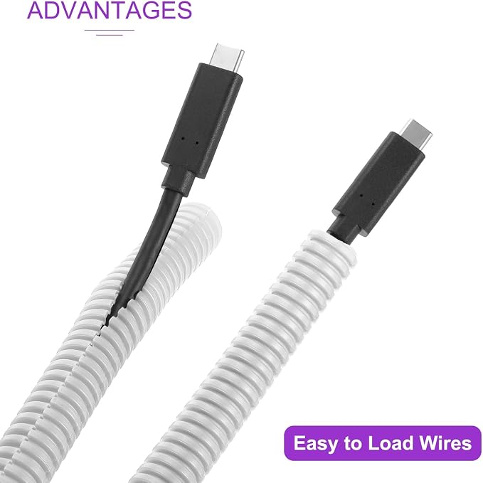DMiotech 6.6ft Wire Loom Split Tubing 1 1/2 Inch(38.1mm) ID, Cord Protectors from Pet Flexible Conduit Cable Management for Office Home Garden, White