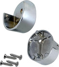 Closet Rod Support Flanges with Rear Pin | Heavy Duty 32mm Diameter Clothes Pole End Sockets for Wardrobes | Polished Chrome | 4 Pair