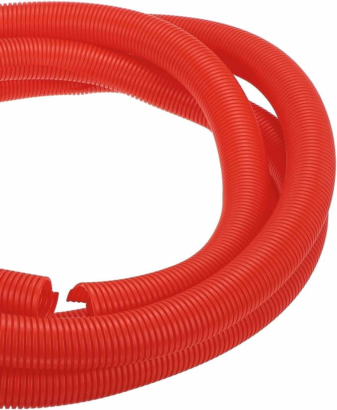 DMiotech 20ft Wire Loom Split Tubing 1 1/2 Inch(38.1mm) ID, Cord Protectors from Pet Flexible Conduit Cable Management for Office Home Garden, Red