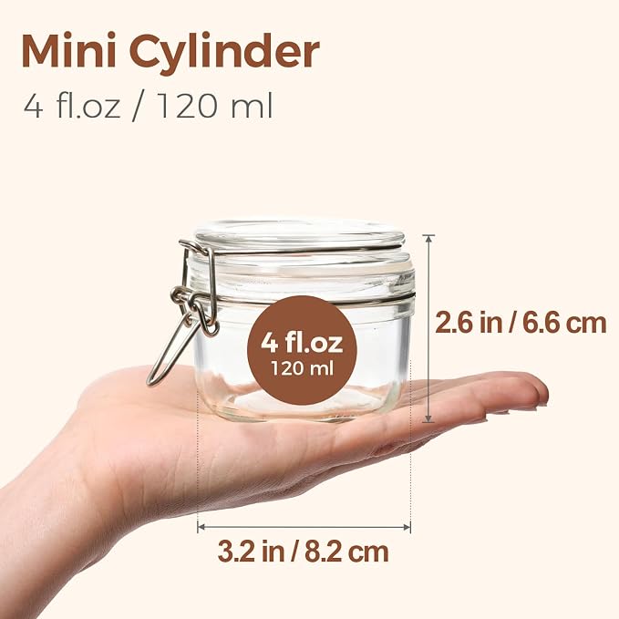 ComSaf Small Mason Glass Jars with Airtight Lids 4 oz 6 Pack Pantry | Herbs honey jam, Spice rack cabinet organization, Kitchen storage, Salt pepper chili, Wedding favors
