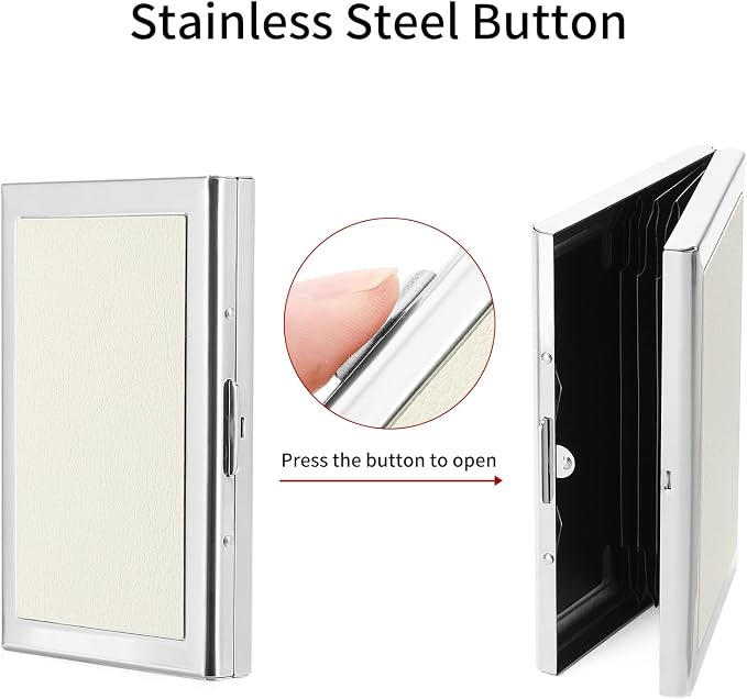 Credit Card Holder Wallet for Women Men Stainless Steel Metal Card Case RFID Blocking Business Card Protector Case with 6 Slots