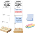 Sticky Note Holder, Monitor Memo Board, Acrylic Post It Note Holder with Wooden Base, Includes 200 Notes, Desk Organizer Humorous Sassy Quote