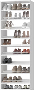 Modular Closet System, 19.5" Wide Wall-Mounted Closet Tower Organizer with Adjustable Shoe Shelves for Walk-In Closet Storage, White