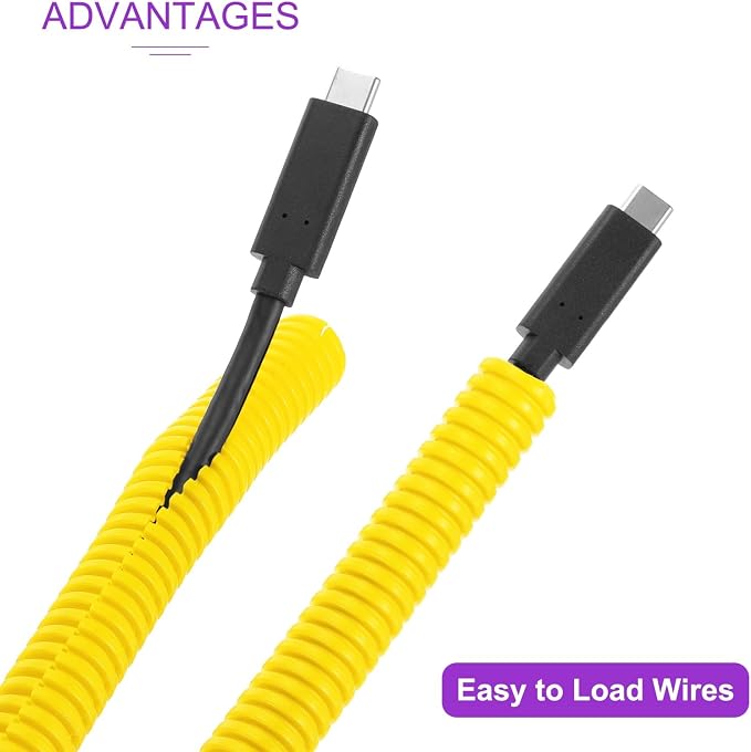 DMiotech 20ft Wire Loom Split Tubing 1 1/4 Inch(31.8mm) ID, Cord Protectors from Pet Flexible Conduit Cable Management for Office Home Garden, Yellow