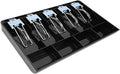 Money Tray Cash Register Drawer Insert Tray Portable Currency Till Replacement Money Organizer Storage Box with 5 Bills 4 Coins Compartments (5 Bills 4 Coins Metal Clip)