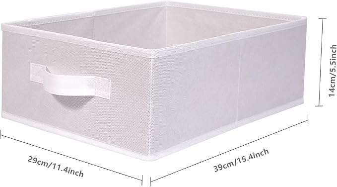 Clothings Collapsible Storage Bins, Foldable Organizers and Storage Baskets Cube Storage Bin for Bedroom Living Room (4 Pack) (White, 15.4x11.4x5.5inch)