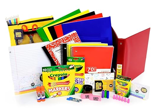 School Supply Boxes | Elementary School Pallet (180 Boxes) | Back to School Essentials Kit for Students & Teachers | Includes Wide-Ruled Paper Products, Crayons, Markers, Colored Pencils, & More