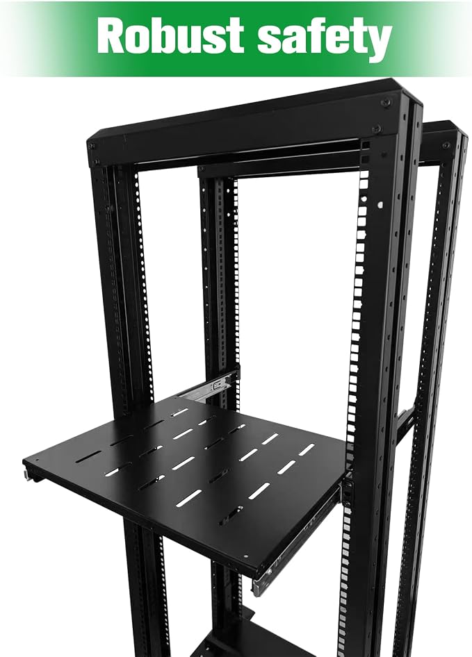 Keyboard mount-1U Sliding Shelf 19in Mount Keyboard Shelf Tray 4 Post Rack Mount Adjustable Depth 15 to 25inch for 19" Server Network Rack&Cabinet (Rack drawer-250)