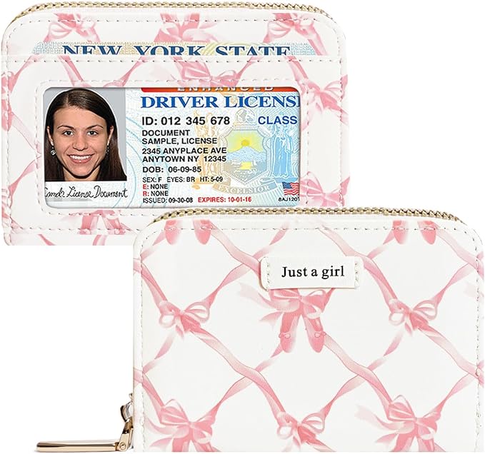 Sunwel Fashion Credit Card Holder for Women Small Accordion Card Cases with ID Window (BALLET BOW)