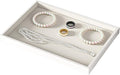 Julysky Jewelry Organizer Trays for Drawer,Jewelry Display Organizer Case for Women,Bracelet Necklace and Ring Display Stand for Selling,Velvet Jewelry Storage Display (Beige, Empty Plate)