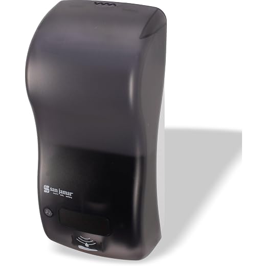 San Jamar Classic Rely Hybrid Electronic Soap Dispenser Hand Sanitizer Dispenser with Universal Compatibility for Home, Bathroom, Kitchen, Restrooms, Restaurants, Plastic, 900 Ml, Black Pearl