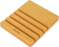 Elihome Cutting Board Organizer, 4-Slot Angled Holder — Wood Fiber Composite, Non-Slip Feet, Dishwasher Safe, Heat-Resistant 350°F, Non-Porous (Natural Wood)