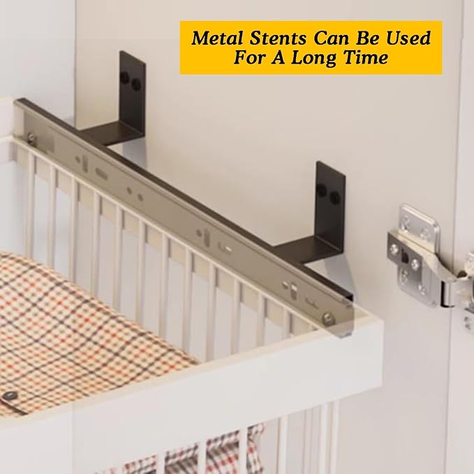 Pull Out Basket Drawer with Runners,Metal Under Shelf Storage Basket,Stackable Storage Bins,Adjustable Width 33-117cm,for Wardrobe Organization(Width 71-117cm)