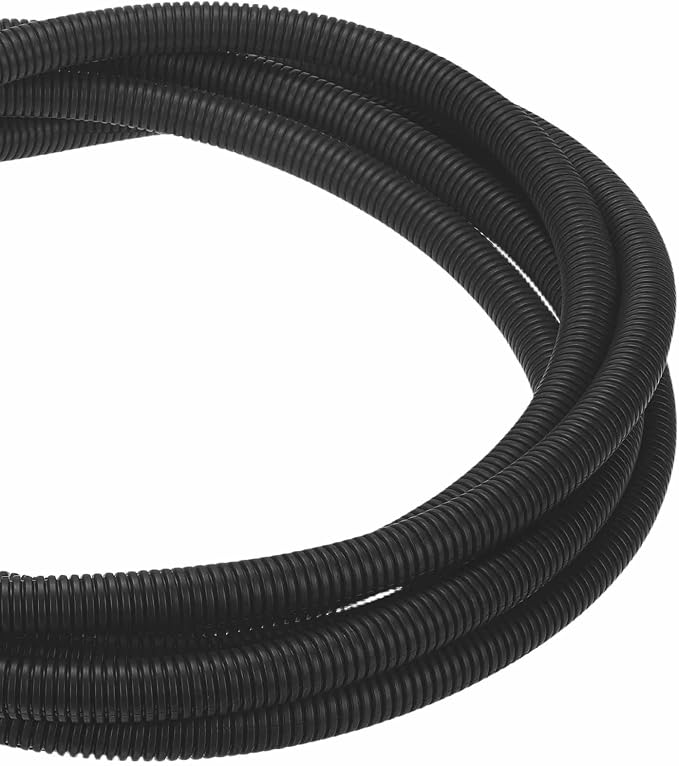 DMiotech 50ft Wire Loom Split Tubing 5/8 Inch(15.9mm) ID, Cord Protectors from Pet Flexible Conduit Cable Management for Office Home Garden, Black