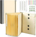 Important Document Organizer|Personal Binder Organizer with Labels Accordion File Stylish Binder for Storing Important Papers, Certificates, Passports, Photos, and Letters (Khaki)