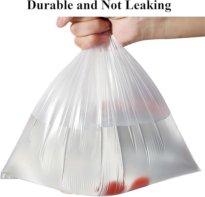5 Rolls Plastic Produce Bags for Groceries,30x40cm(12x16in) Durable Clear Food Storage Bags for Bread,Fruits,Vegetables,Kitchen Disposable Plastic Storage Bag