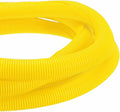 DMiotech 20ft Wire Loom Split Tubing 2 Inch(50.8mm) ID, Cord Protectors from Pet Flexible Conduit Cable Management for Office Home Garden, Yellow